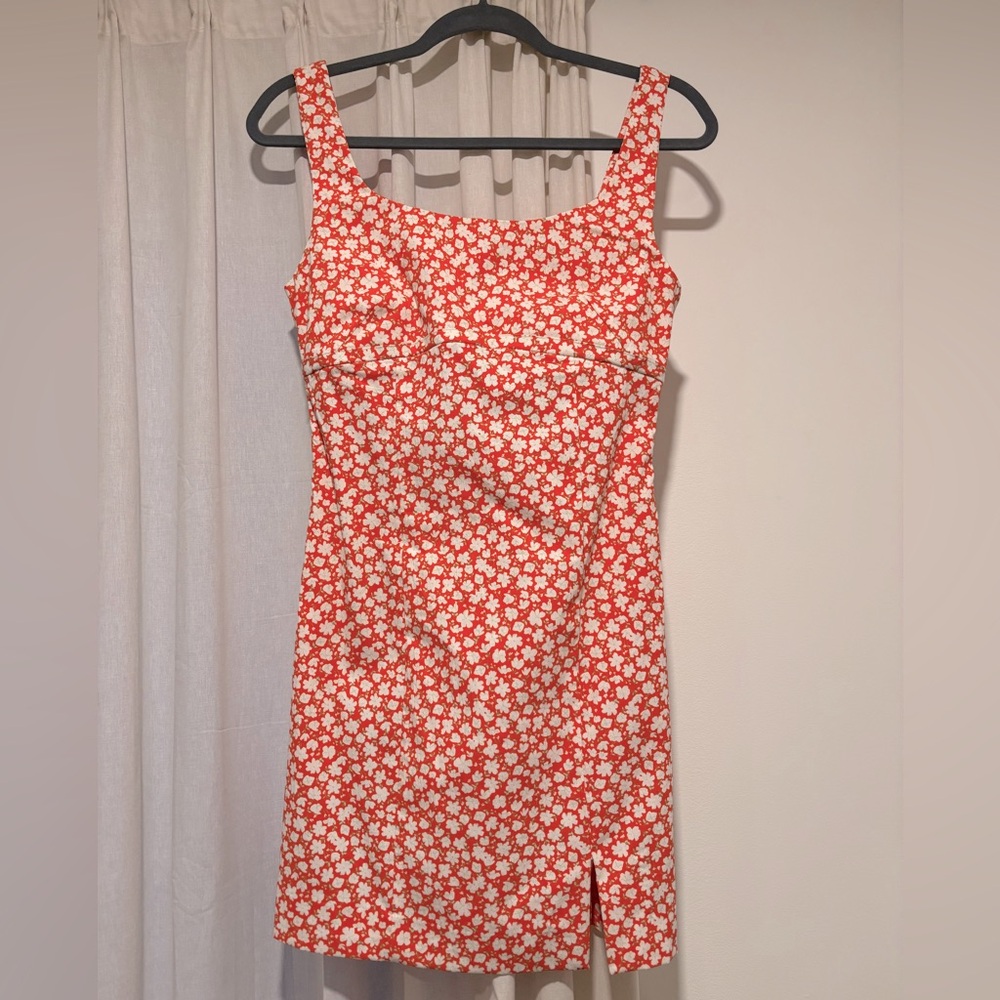 Mango Orange Floral Mini Dress